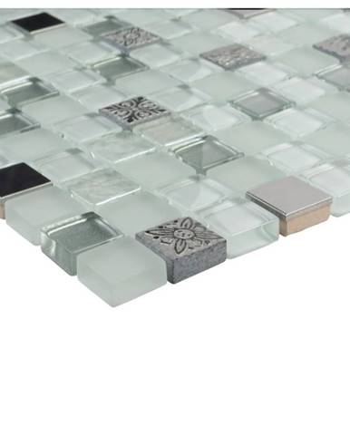 Mozaika glas weiss mix/relief/ 78868 30x30x0,8