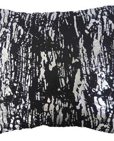 Dekorační polštář, 45x45 cm, černostříbrný