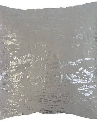 Dekorační polštář, 45x45 cm, šedostříbrný