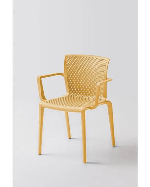 Möbelix Plastová Židle S Područkami Spiker Hořčicově Žlutá - 4ks
