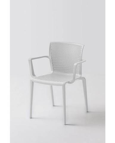 Plastová Židle S Područkami Spiker Bílá - Sada 4ks