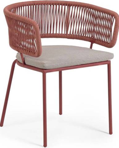 Zahradní židle s ocelovou konstrukcí a hnědým výpletem La Forma Nadin