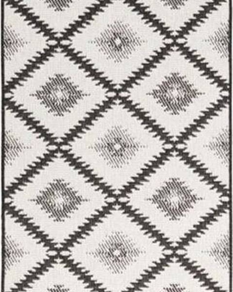 Bougari Černo-krémový venkovní koberec NORTHRUGS Malibu, 80 x 250 cm