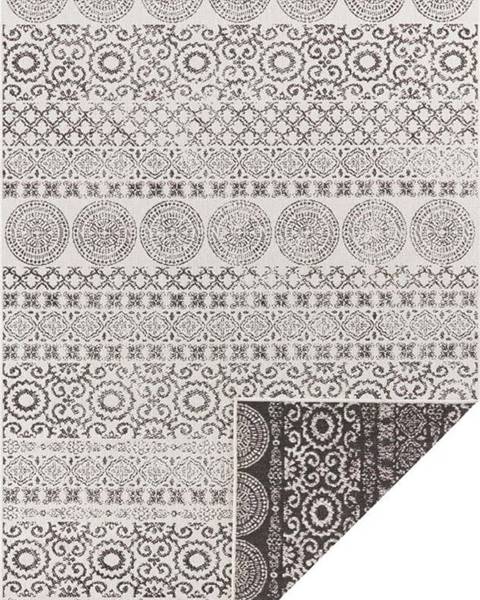 Hnědo-bílý venkovní koberec Ragami Circle, 120 x 170