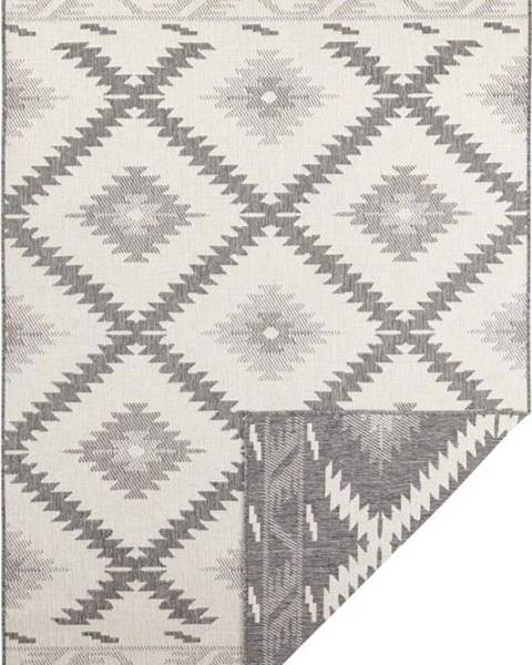 Bougari Šedo-krémový venkovní koberec Bougari Malibu, 150 x 80 cm