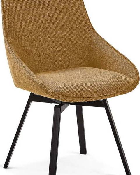 La Forma Hořčičně žlutá otočná židle Kave Home Haston