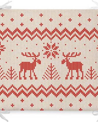 Vánoční podsedák s příměsí bavlny Minimalist Cushion Covers Merry Christmas, 42 x 42 cm