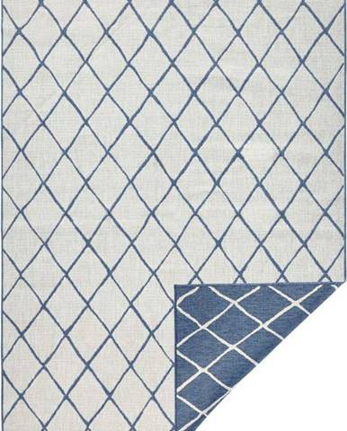 Modro-krémový venkovní koberec NORTHRUGS Malaga, 80 x 150 cm