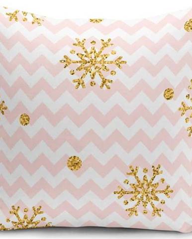 Vánoční povlak na polštář Minimalist Cushion Covers Golden Snowflakes, 42 x 42 cm