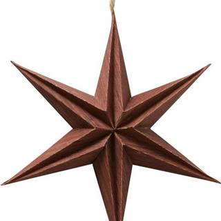 Hnědá vánoční papírová závěsná dekorace ve tvaru hvězdy Boltze Kassia, ø 20 cm