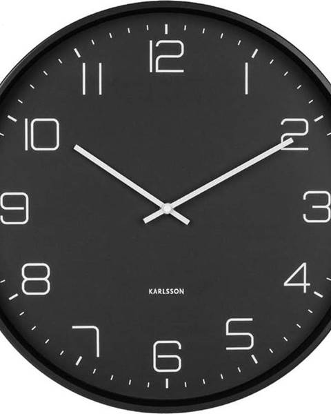Karlsson Černé nástěnné hodiny Karlsson Lofty, ø 40 cm