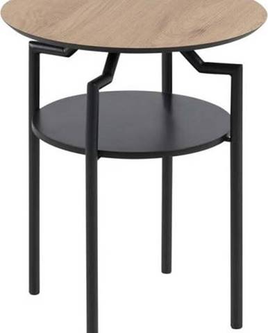 Černo-hnědý odkládací stolek Actona Goldington, ⌀ 45 cm