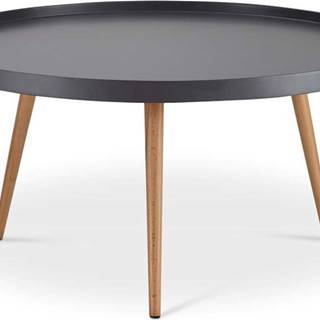 Šedý konferenční stolek s nohami z bukového dřeva Furnhouse Opus, Ø 90 cm