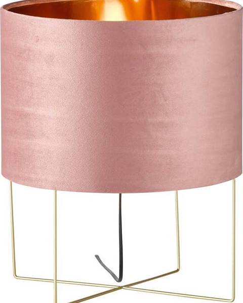 Fischer & Honsel Růžová stolní lampa Fischer & Honsel Aura, výška 43 cm