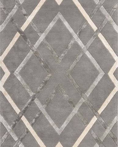 Šedý viskózový koberec Flair Rugs Trellis, 160 x 230 cm