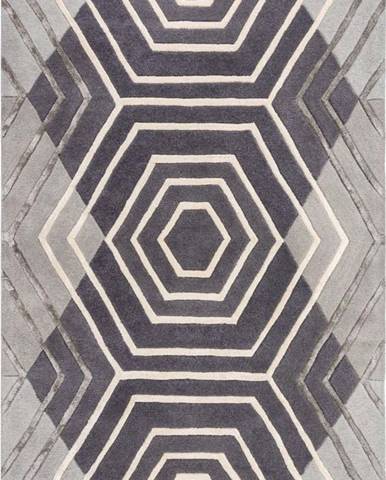 Šedý vlněný koberec Flair Rugs Harlow, 120 x 170 cm