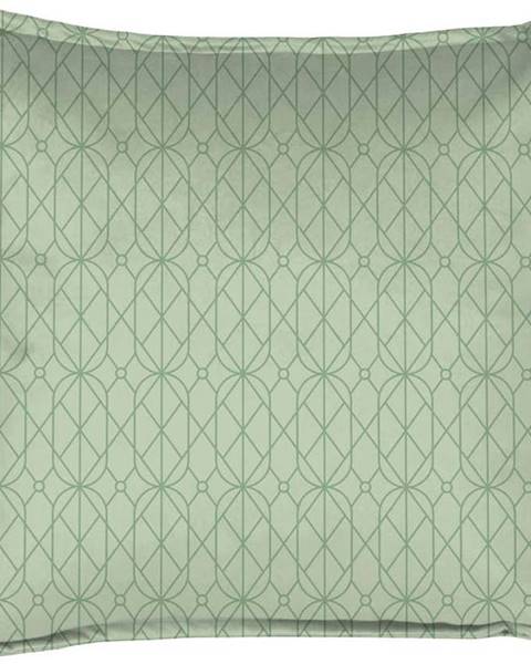 Velvet Atelier Zelený dekorativní polštář Velvet Atelier Art Deco, 45 x 45 cm