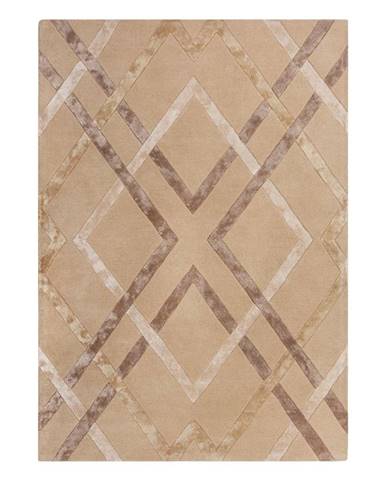 Béžový viskózový koberec Flair Rugs Trellis, 120 x 170 cm
