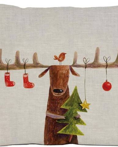 Vánoční polštář Little Nice Things Reindeer, 35 x 50 cm