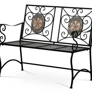 JF2227 Zahradní lavice, keramická mozaika, kovová kontrukce, černý matný lak (typově ke stolu JF2225