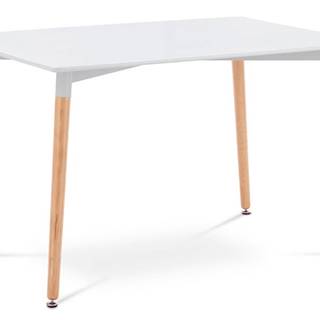 Jídelní stůl 120x80, bílá/natural, DT-705 WT
