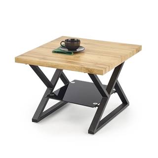 Konferenční stolek XENA KWADRAT, dub přírodní/černá