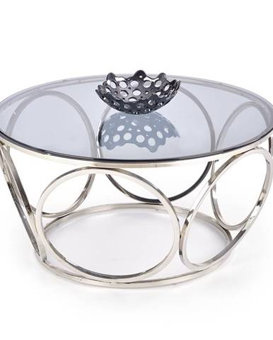 Konferenční stolek VENUS, kouřové sklo/stříbrná