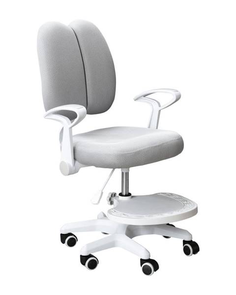 Smartshop Rostoucí židle s podnoží a šlemi, šedá/bílá, ANAIS