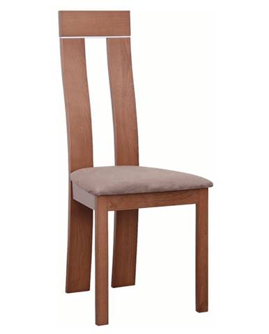 Dřevěná židle, třešeň / látka hnědá, DESI