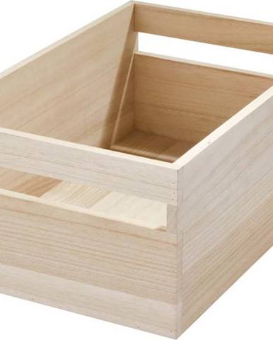 Úložný box ze dřeva paulownia iDesign Eco Handled, 25,4 x 38 cm
