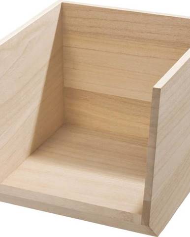 Úložný box ze dřeva paulownia iDesign Eco Open, 25,4 x 29 cm