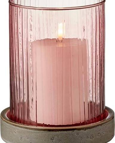 Růžová LED svíčka Bitz Hurricane, výška 20 cm