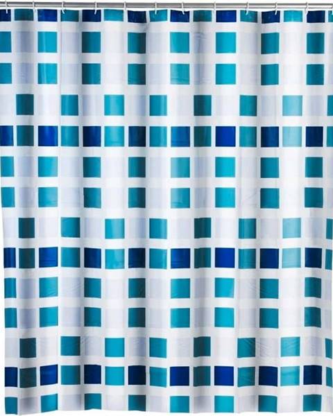 WENKO Modrý sprchový závěs Wenko Mosaic, 180 x 200 cm
