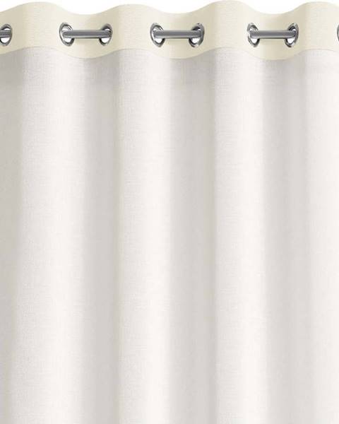 Bílo-béžový závěs AmeliaHome Irvelette Eyelets, 140 x 270 cm