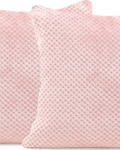 Sada 2 pudrově růžových dekorativních povlaků na polštář z mikrovlákna DecoKing Henry, 45 x 45 cm