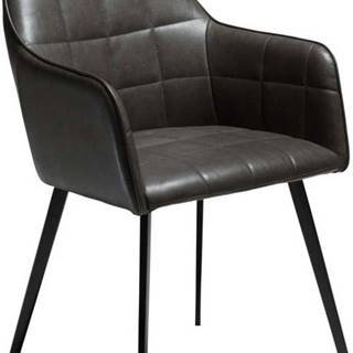 Tmavě šedá koženková židle DAN-FORM Denmark Embrace Vintage
