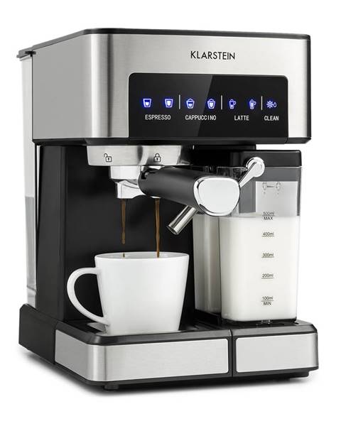 Klarstein Klarstein Arabica Comfort, espresso kávovar, 1350 W, 20 barů, 1,8 l, dotyková ovládací plocha, nerezová ocel