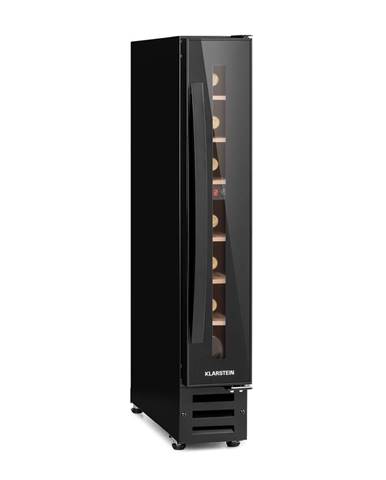 Klarstein Vinovilla 7, built-in, Uno Onyx, vestavěná chladnička na víno, černé sklo, nerezová ocel