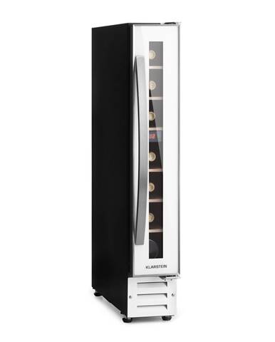 Klarstein Vinovilla 7, built-in, Uno Quartz, vestavěná chladnička na víno, bílé sklo, nerezová ocel