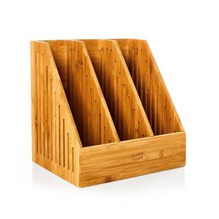 Blumfeldt Stolní organizér, 3 složky, rozměry: 26,5 × 28 × 30 cm, na formát A4, bambus