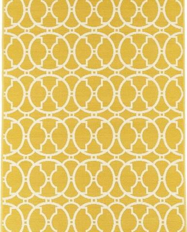 Žlutý venkovní koberec Floorita Interlaced, 160 x 230 cm