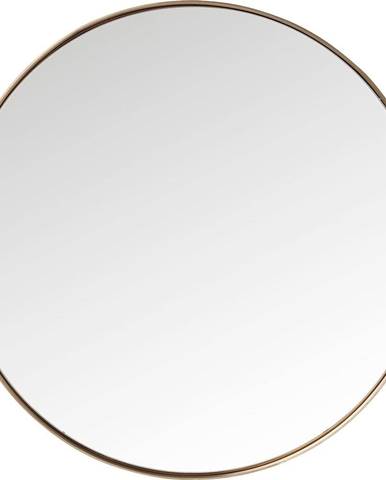 Kulaté zrcadlo s rámem v měděné barvě Kare Design Round Curve, ⌀ 100 cm