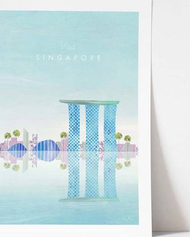 Plakát Travelposter Singapore, A2
