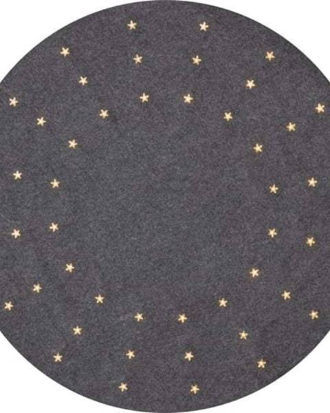Star Trading Šedý koberec pod vánoční stromeček s LED osvětlením Star Trading Granne, ø 80 cm