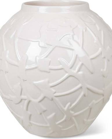 Bílá kameninová váza Kähler Design Relief, výška 20 cm