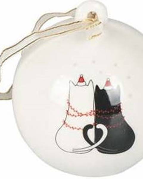Sada 3 porcelánových vánočních ozdob Villa d'Este Xmas Cat