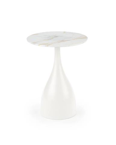 Odkládací stolek PATRIZIA, bílý mramor/bílá