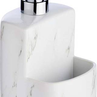 Bílý keramický dávkovač na mýdlo Wenko Festival Marble, 380 ml