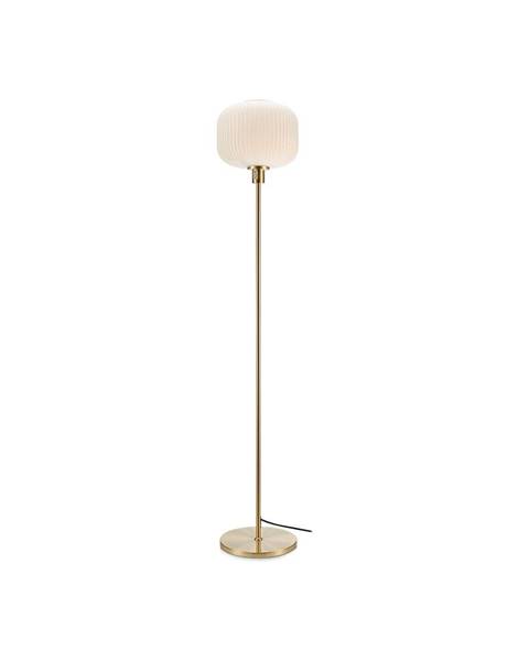 Markslöjd Bílá stojací lampa s konstrukcí ve zlaté barvě Markslöjd Sober