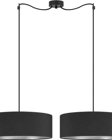 Černé dvouramenné závěsné svítidlo s detailem ve stříbrné barvě Bulb Attack Tres XL, ⌀ 45 cm